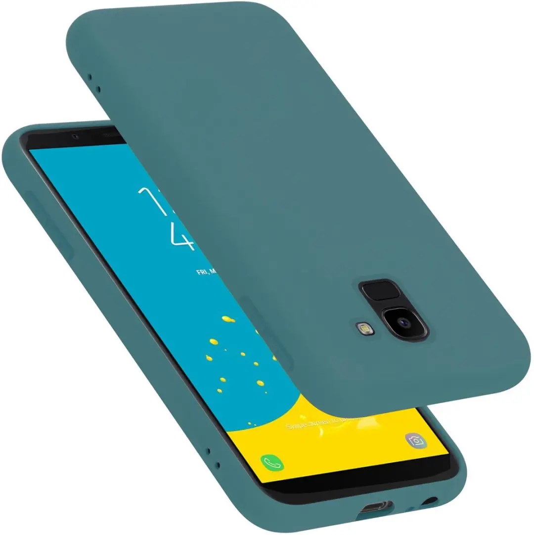 Cadorabo Hoesje geschikt voor Samsung Galaxy J6 2018 in LIQUID GROEN