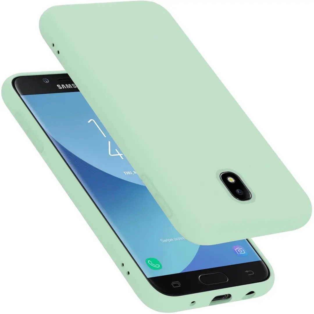 Cadorabo Hoesje geschikt voor Samsung Galaxy J7 2017 in LIQUID LICHT GROEN
