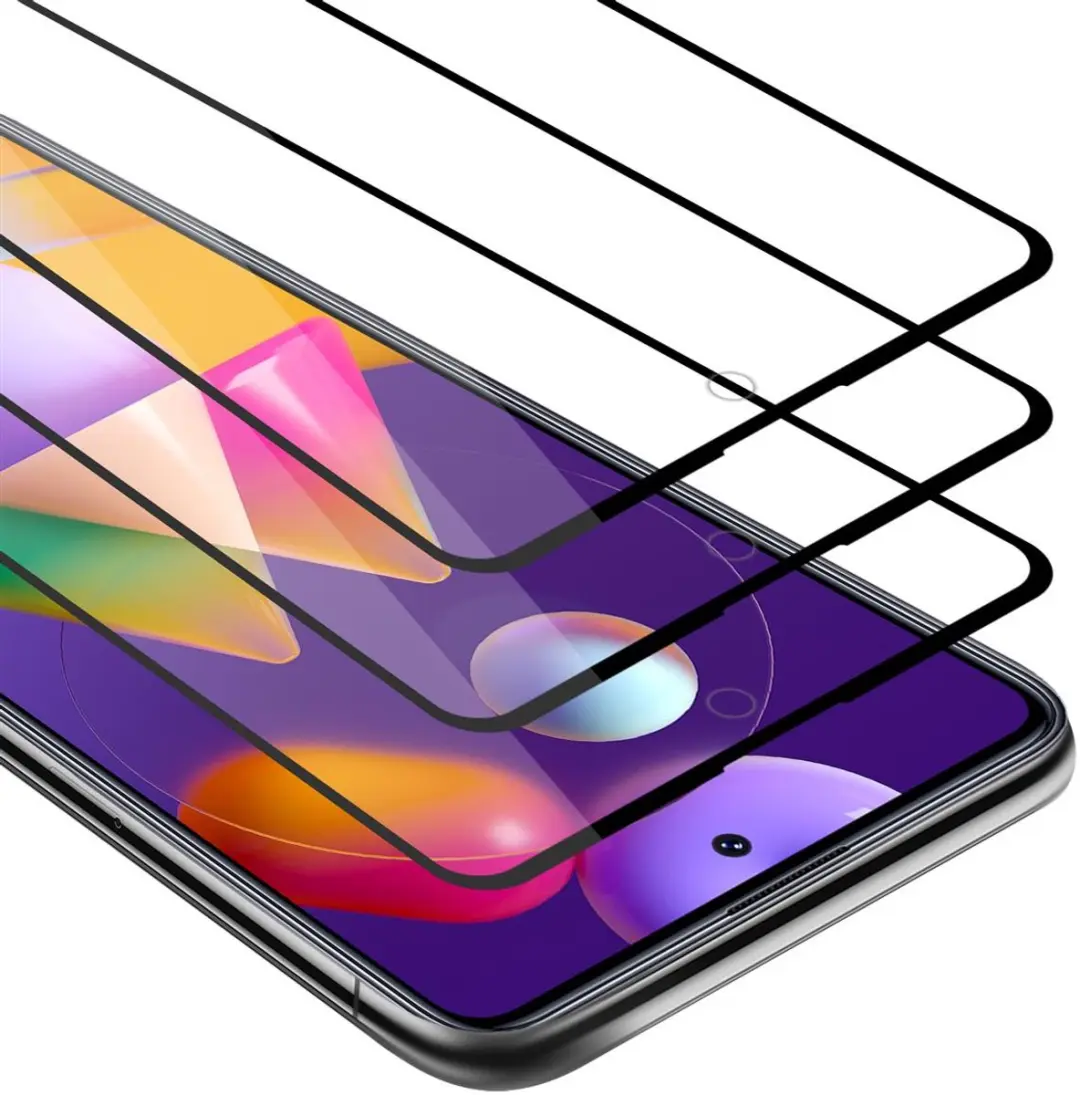 Cadorabo 3x Screenprotector geschikt voor Samsung Galaxy M31s Volledig scherm pa