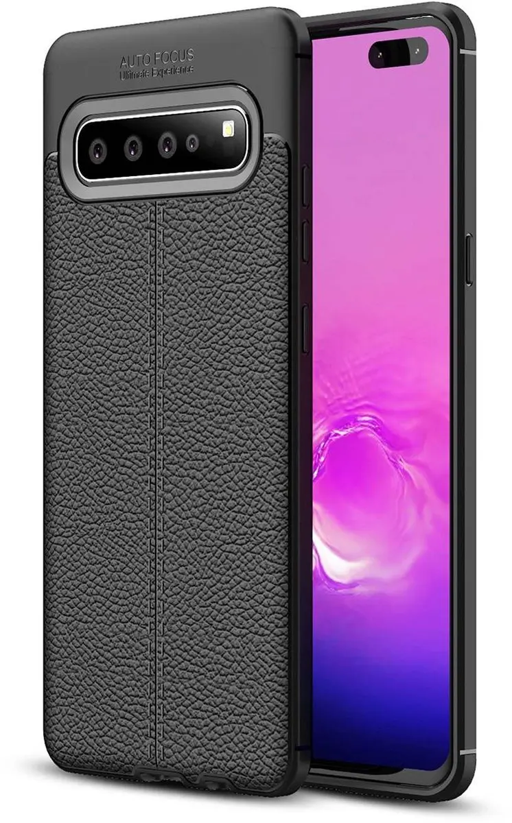 Cadorabo Hoesje geschikt voor Samsung Galaxy S10 5G in Diep Zwart