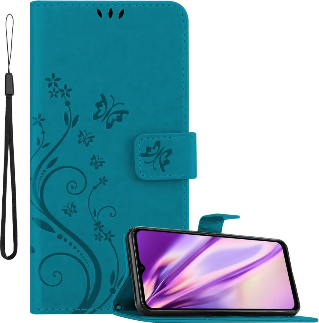 Cadorabo Hoesje geschikt voor Samsung Galaxy M33 5G in BLOEMEN BLAUW