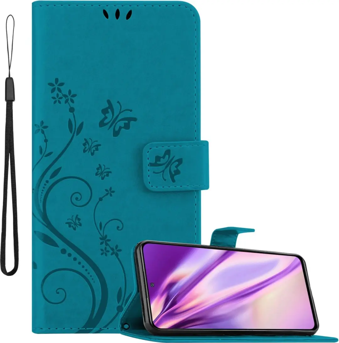 Cadorabo Hoesje geschikt voor Xiaomi RedMi NOTE 11 PRO 4G / 5G in BLOEMEN BLAUW