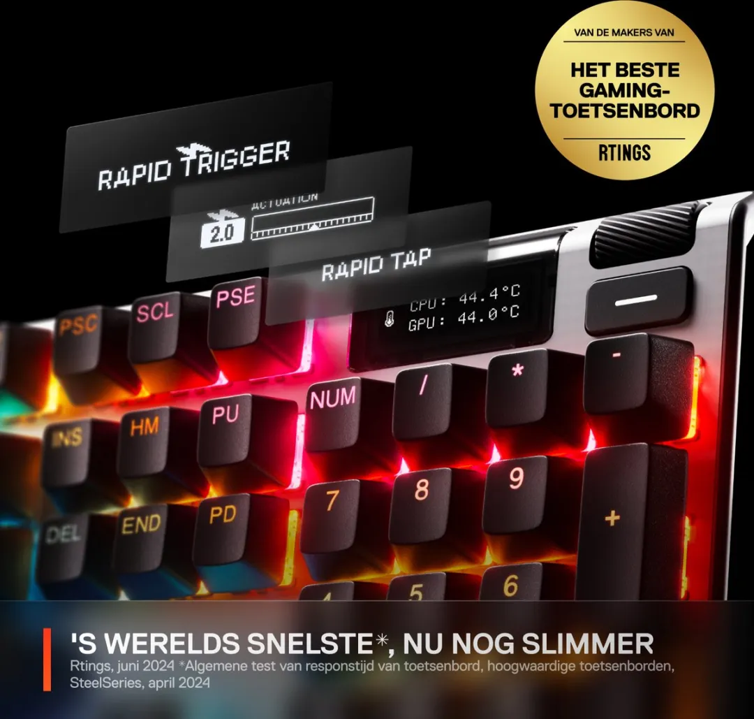 SteelSeries Apex Pro Gen 3 64660 Gamingtoetsenbord - US Layout - Zwart