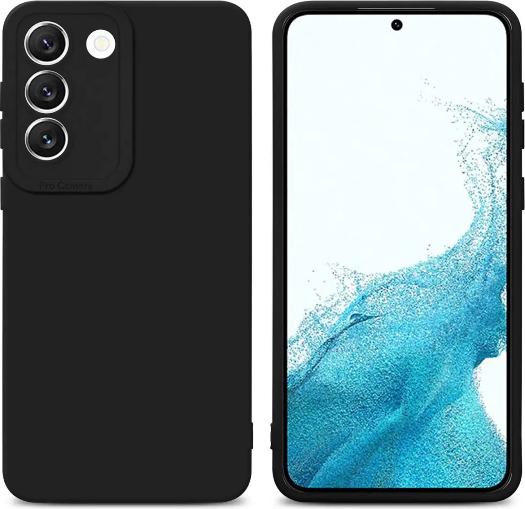 Cadorabo Hoesje geschikt voor Samsung Galaxy S22 in FLUID ZWART