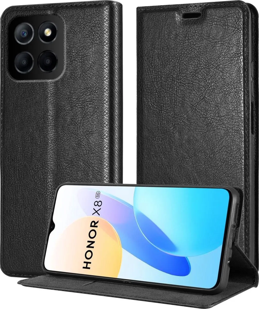 Cadorabo Hoesje geschikt voor Honor X8 5G in ZWARTE NACHT