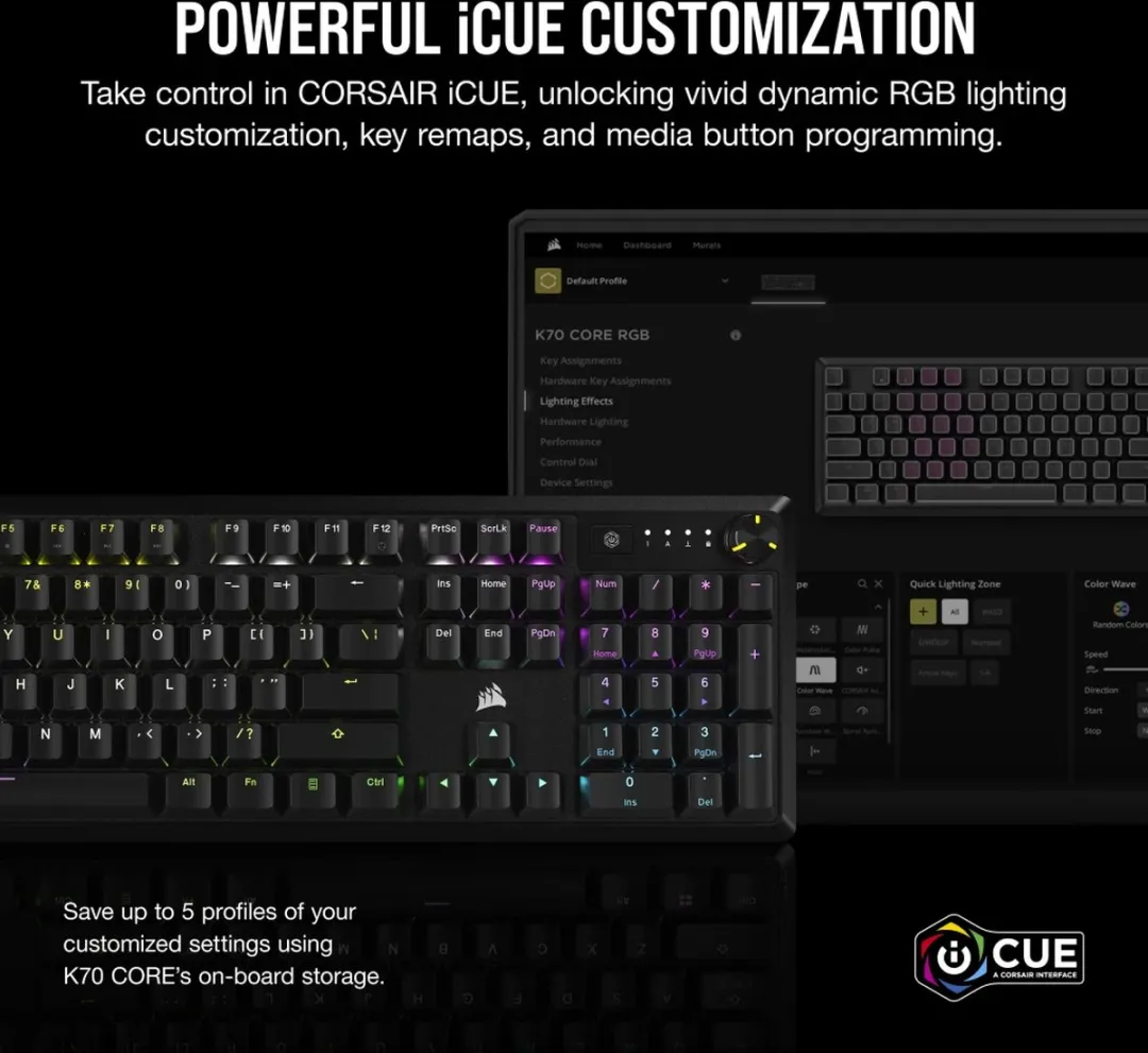 Corsair K70 RGB Core Mechanisch Gaming Toetsenbord - Zwart