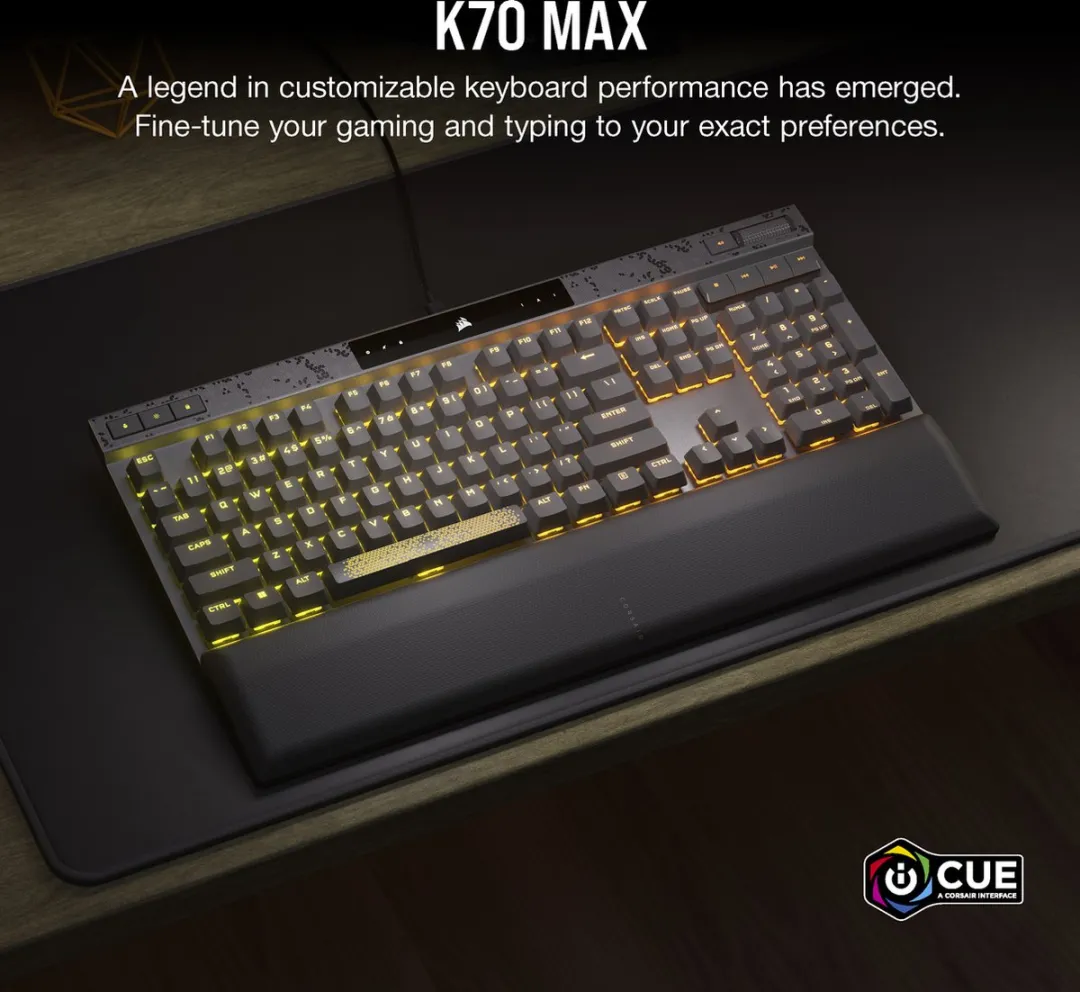 Corsair K70 MAX CH-910961G-NA Mechanisch Gaming Toetsenbord - Staalgrijs