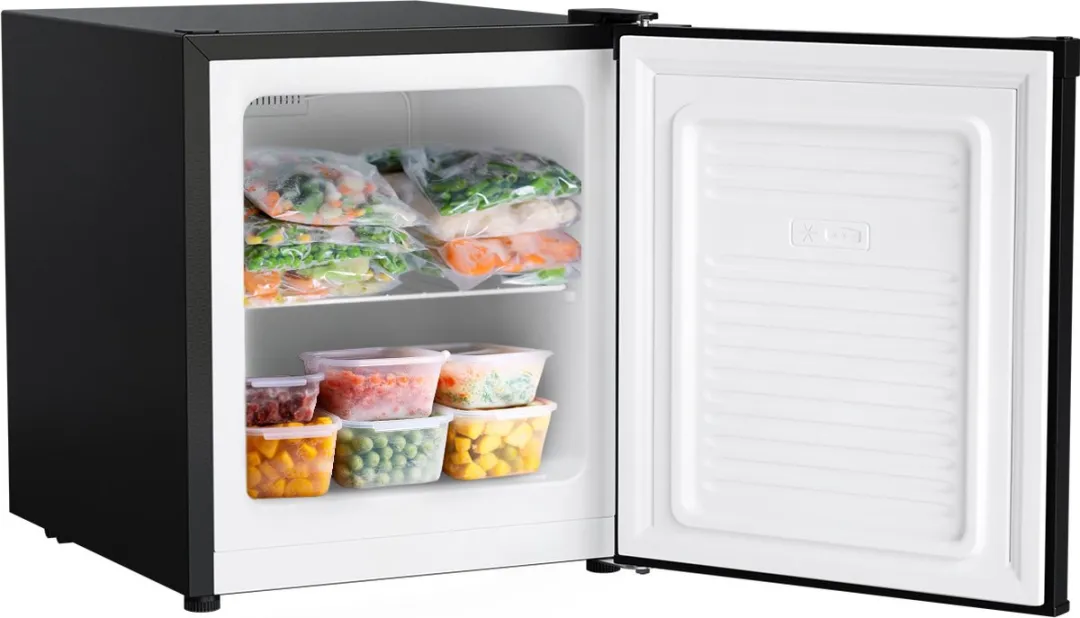 KitchenBrothers Mini Vriezer - 33L - Kleine Diepvrieskast - Vrijstaand - Compact - Zwart