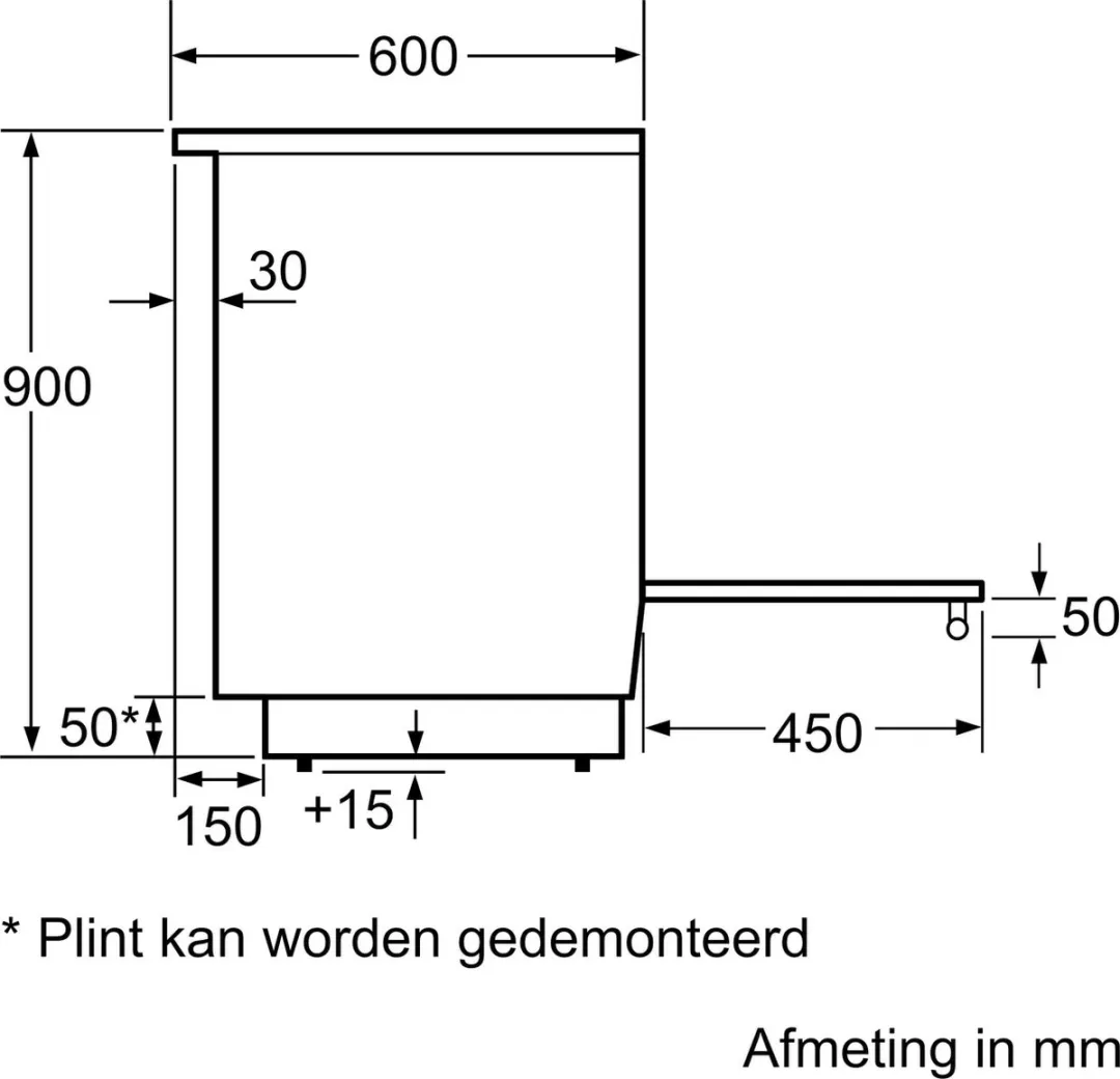 Bosch HLN39A060U - Serie 4 - Fornuis - Vrijstaande Inductiefornuis - 3D Hetelucht: gelijkmatige luchtverdeling -Zwart