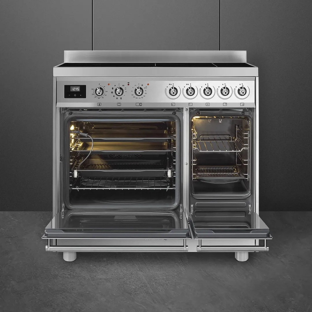Smeg Symphony C92IPX9 Vrijstaand Fornuis - 5 Inductiezones - 2 Ovens - Roestvrijstaal