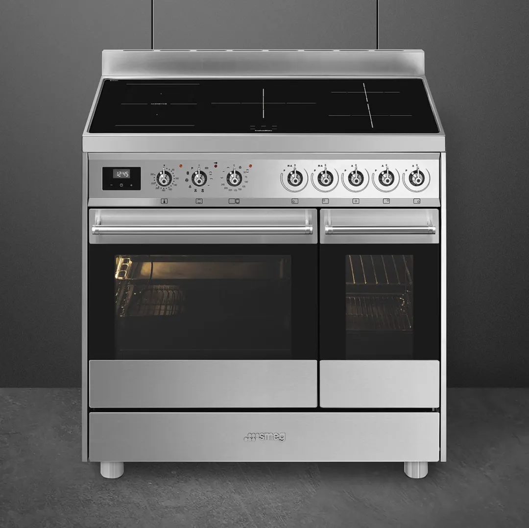 Smeg Symphony C92IPX9 Vrijstaand Fornuis - 5 Inductiezones - 2 Ovens - Roestvrijstaal