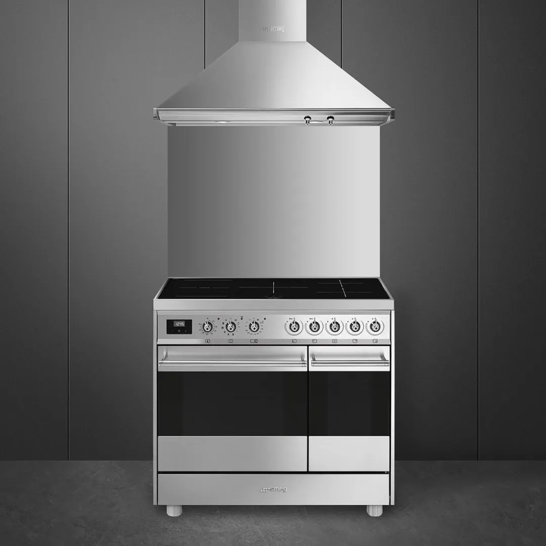 Smeg Symphony C92IPX9 Vrijstaand Fornuis - 5 Inductiezones - 2 Ovens - Roestvrijstaal