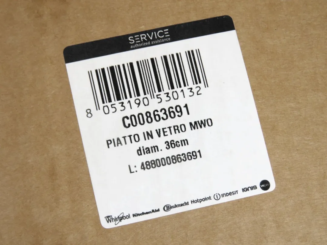 Whirlpool Glasplaat Magnetron 36cm - Transparant