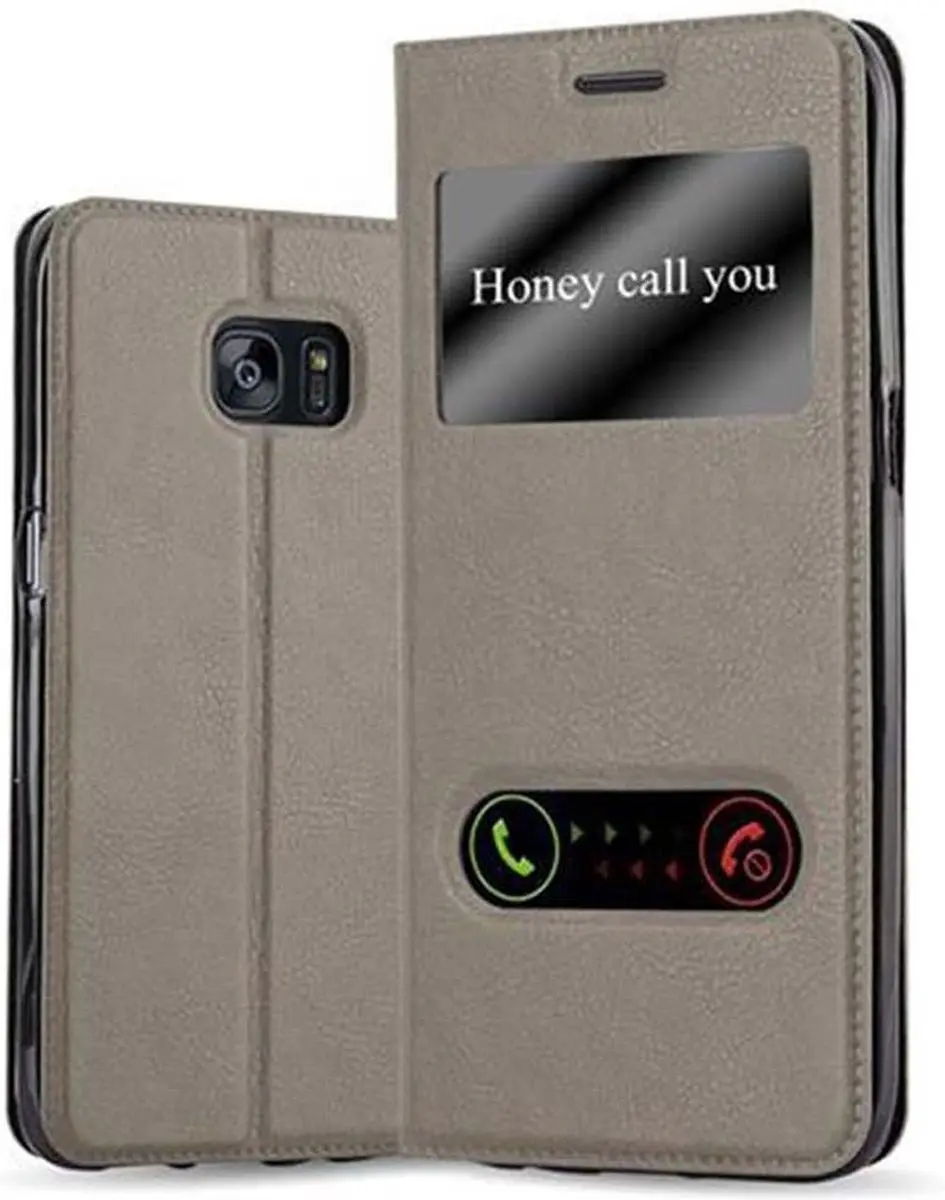 Cadorabo Hoesje geschikt voor Samsung Galaxy S7 EDGE in STEEN BRUIN
