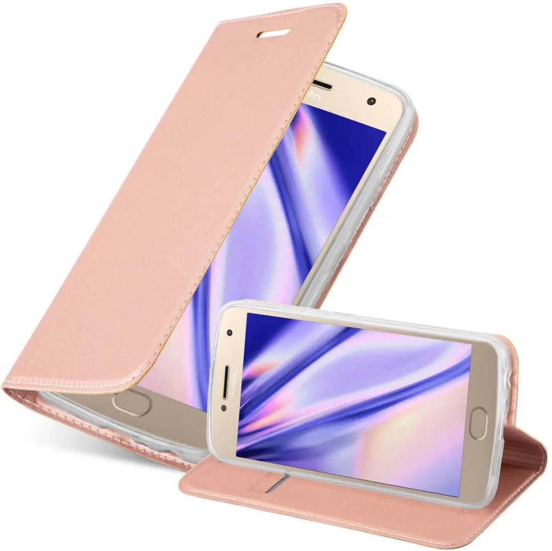 Cadorabo Hoesje geschikt voor Motorola MOTO G5 PLUS in CLASSY ROSE GOUD
