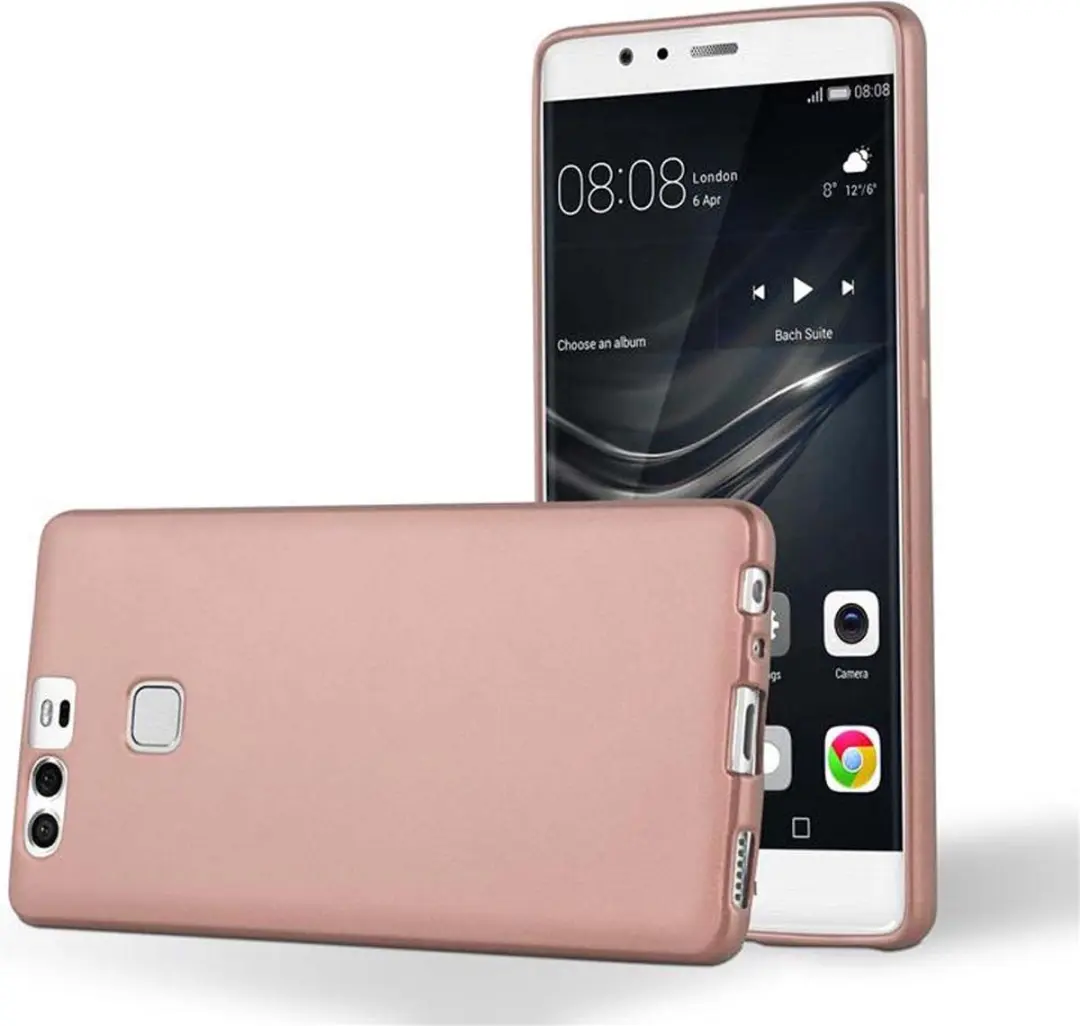 Cadorabo Hoesje geschikt voor Huawei P9 in METALLIC ROSE GOUD