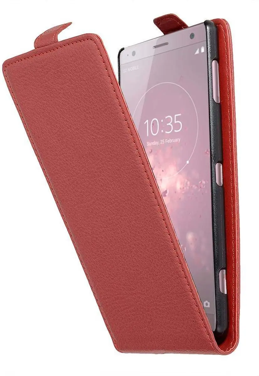Cadorabo Hoesje geschikt voor Sony Xperia XZ2 in INFERNO ROOD