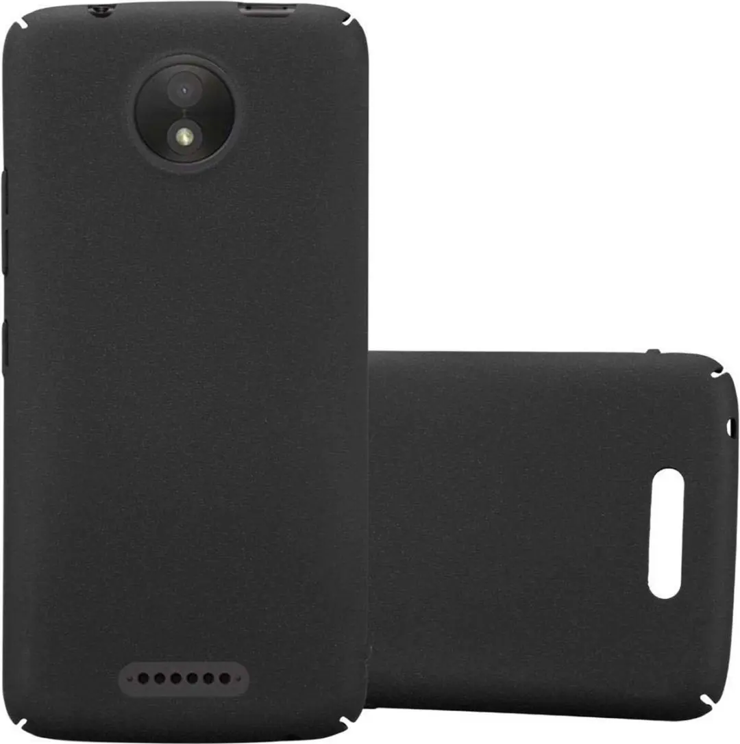 Cadorabo Hoesje geschikt voor Motorola MOTO C in FROSTY ZWART