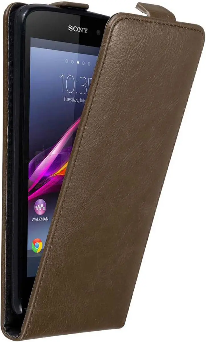 Cadorabo Hoesje geschikt voor Sony Xperia Z1 in KOFFIE BRUIN
