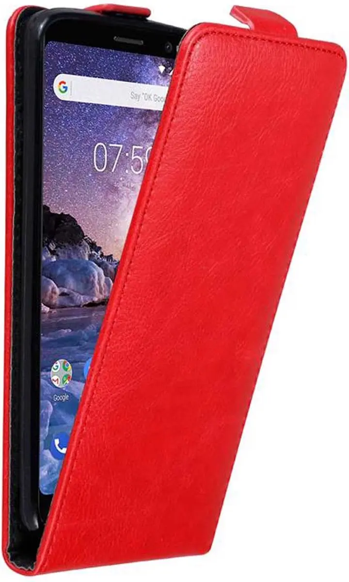 Cadorabo Hoesje geschikt voor Nokia 7 PLUS in APPEL ROOD