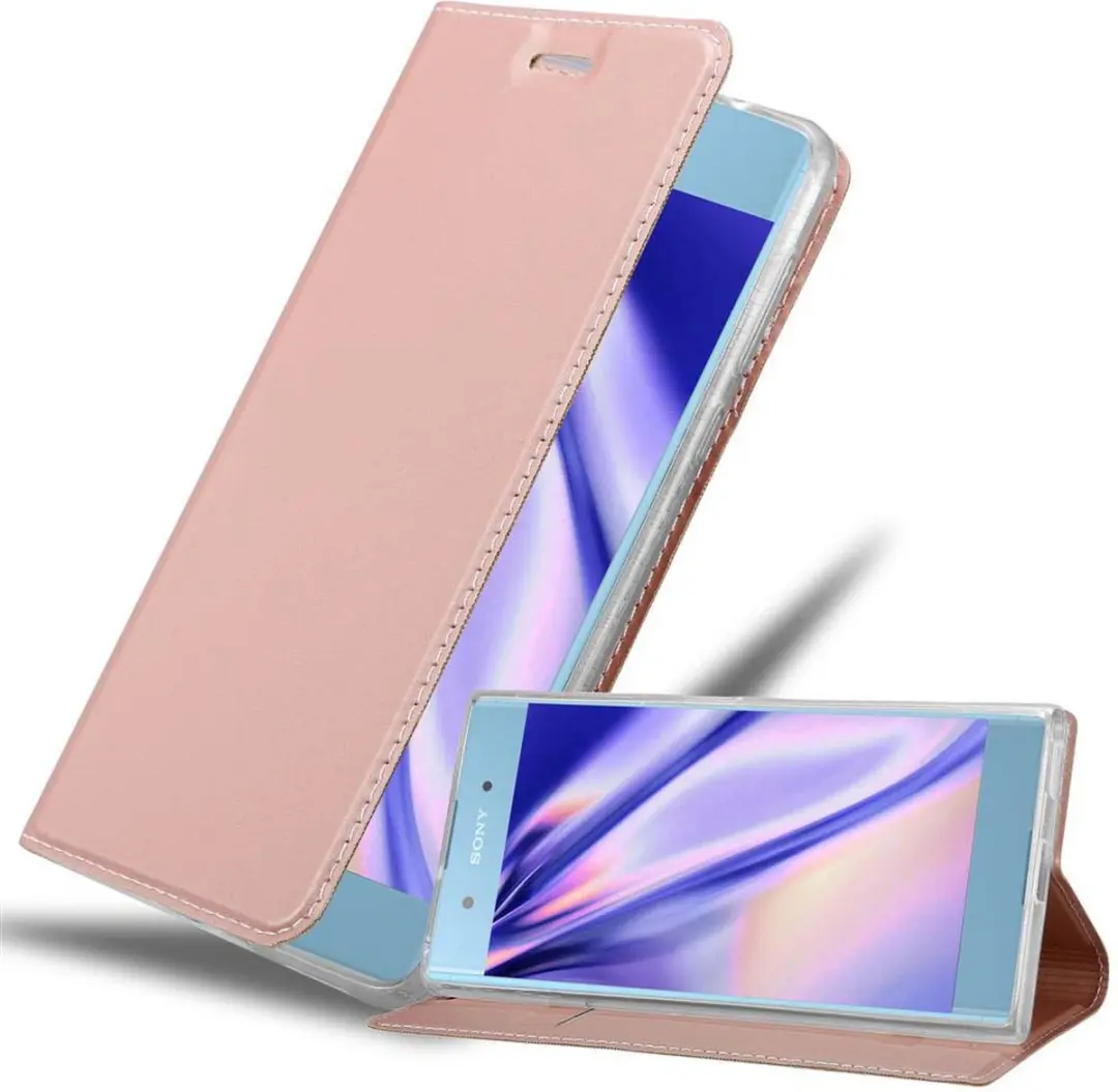 Cadorabo Hoesje geschikt voor Sony Xperia XA1 PLUS in CLASSY ROSE GOUD
