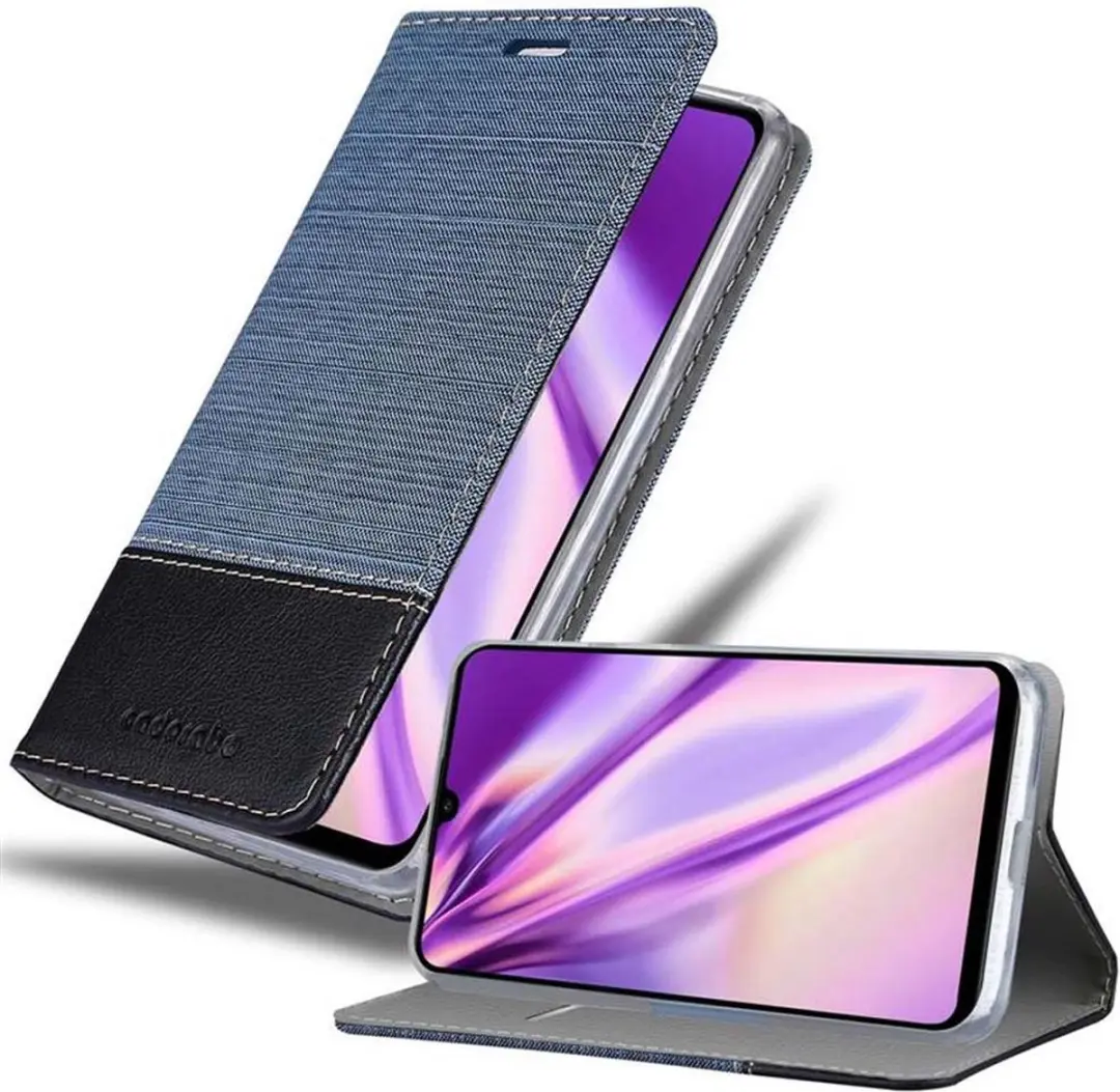 Cadorabo Hoesje geschikt voor Huawei P30 LITE in DONKERBLAUW ZWART - Beschermhoes met magnetische sluiting, standfunctie en kaartvakje Book Case Cover Etui