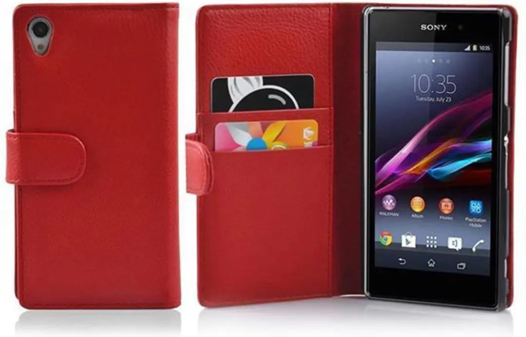 Cadorabo Hoesje geschikt voor Sony Xperia Z1 in INFERNO ROOD