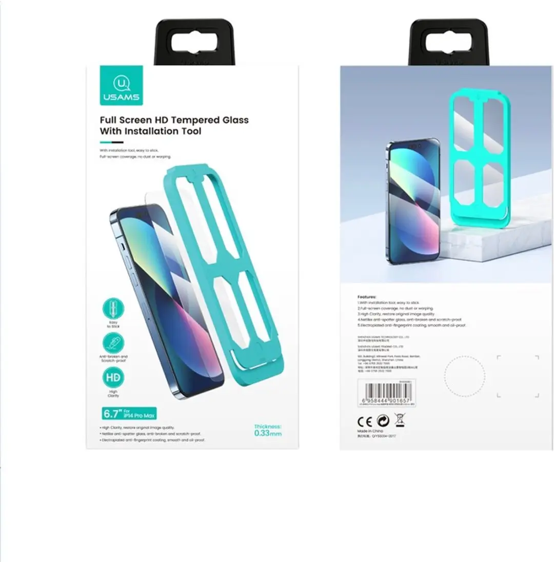 USAMS Full Screen HD Screenprotector iPhone 13/13 Pro/14 - afbeelding 2 van 6