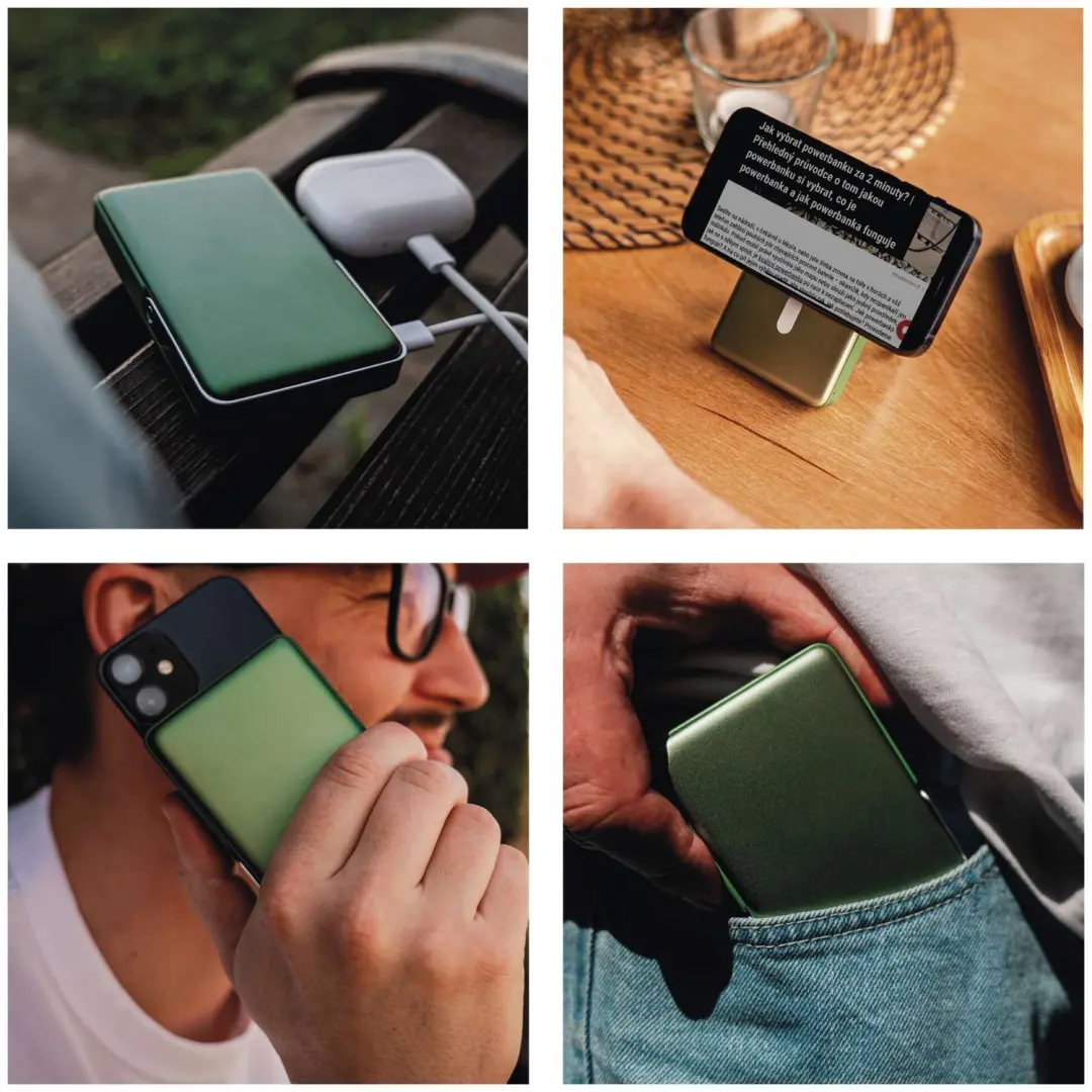 Emos WI1031 Powerbank 10.000mAh 20W - Legergroen - afbeelding 3 van 6