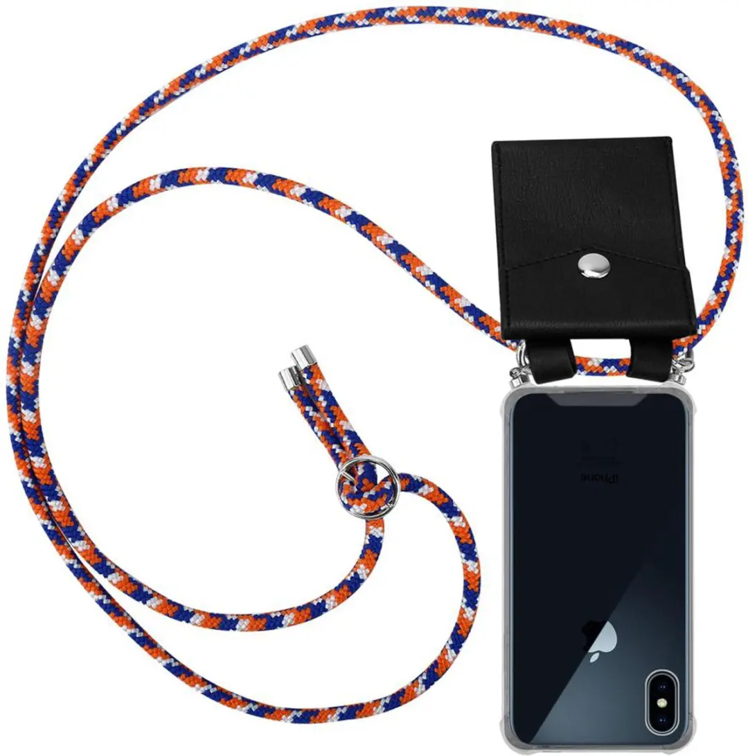 Cadorabo Hoesje geschikt voor Apple iPhone XS MAX in ORANJE BLAUW WIT