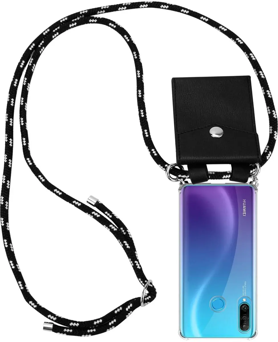 Cadorabo Hoesje geschikt voor Huawei P30 LITE in ZWART ZILVER