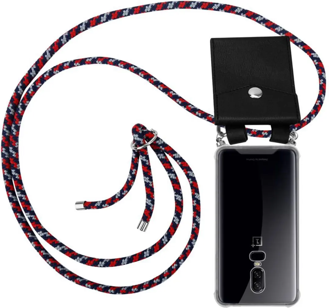 Cadorabo Hoesje geschikt voor OnePlus 6 in ROOD BLAUW WIT