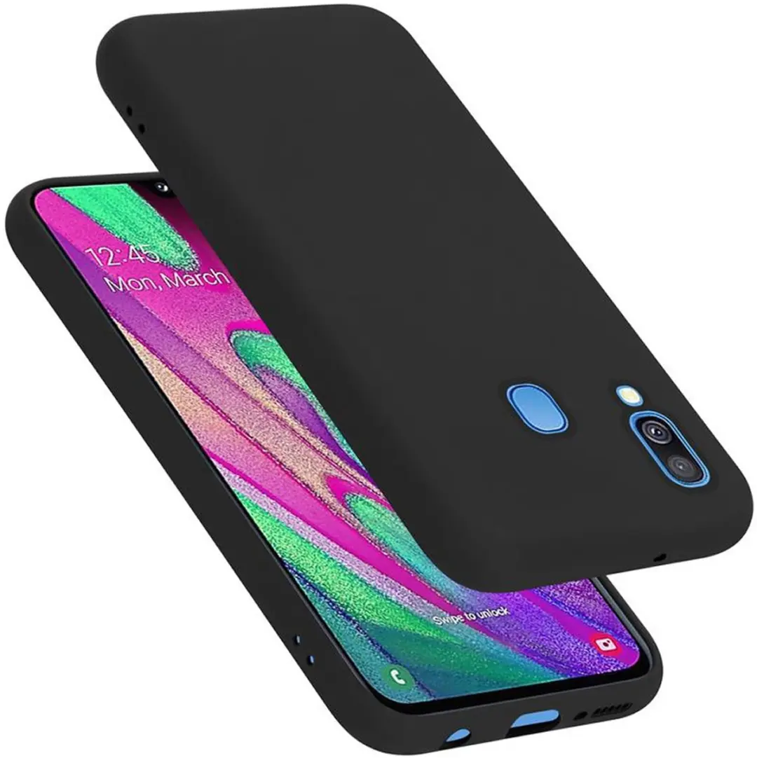 Cadorabo Hoesje geschikt voor Samsung Galaxy A40 in LIQUID ZWART