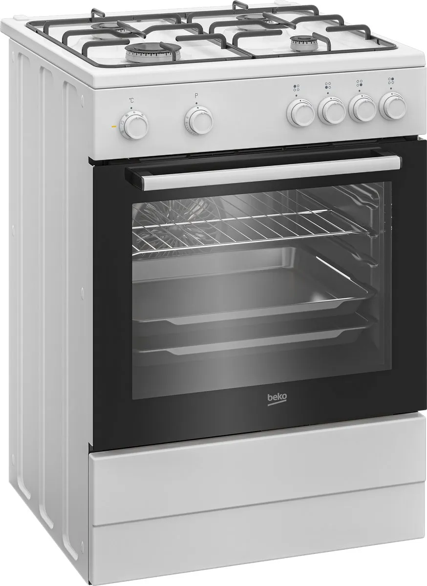 Beko FBM6202WNL - AeroPerfect - Gasfornuis met elektrische oven - 66 liter