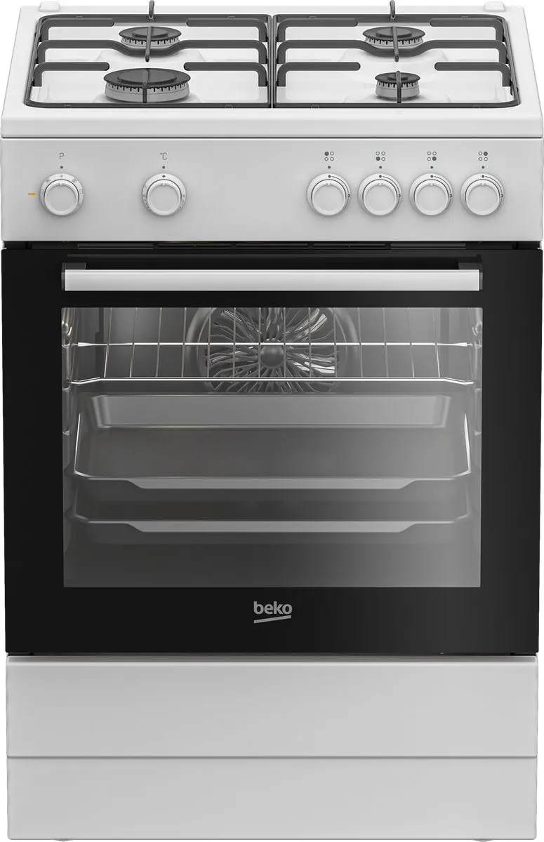 Beko FBM6202WNL - AeroPerfect - Gasfornuis met elektrische oven - 66 liter