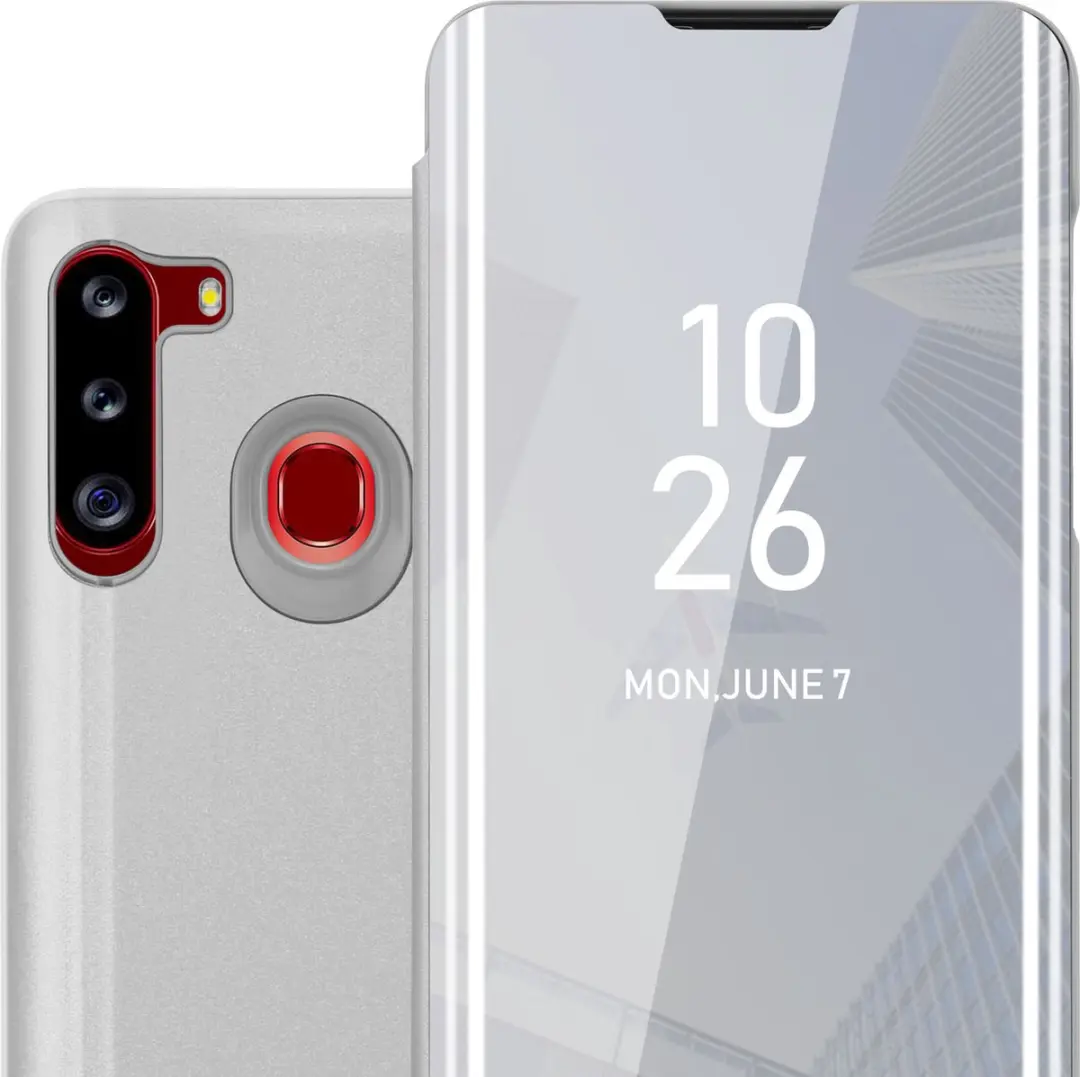 Cadorabo Hoesje geschikt voor Samsung Galaxy A21 in AGAAT ZILVER