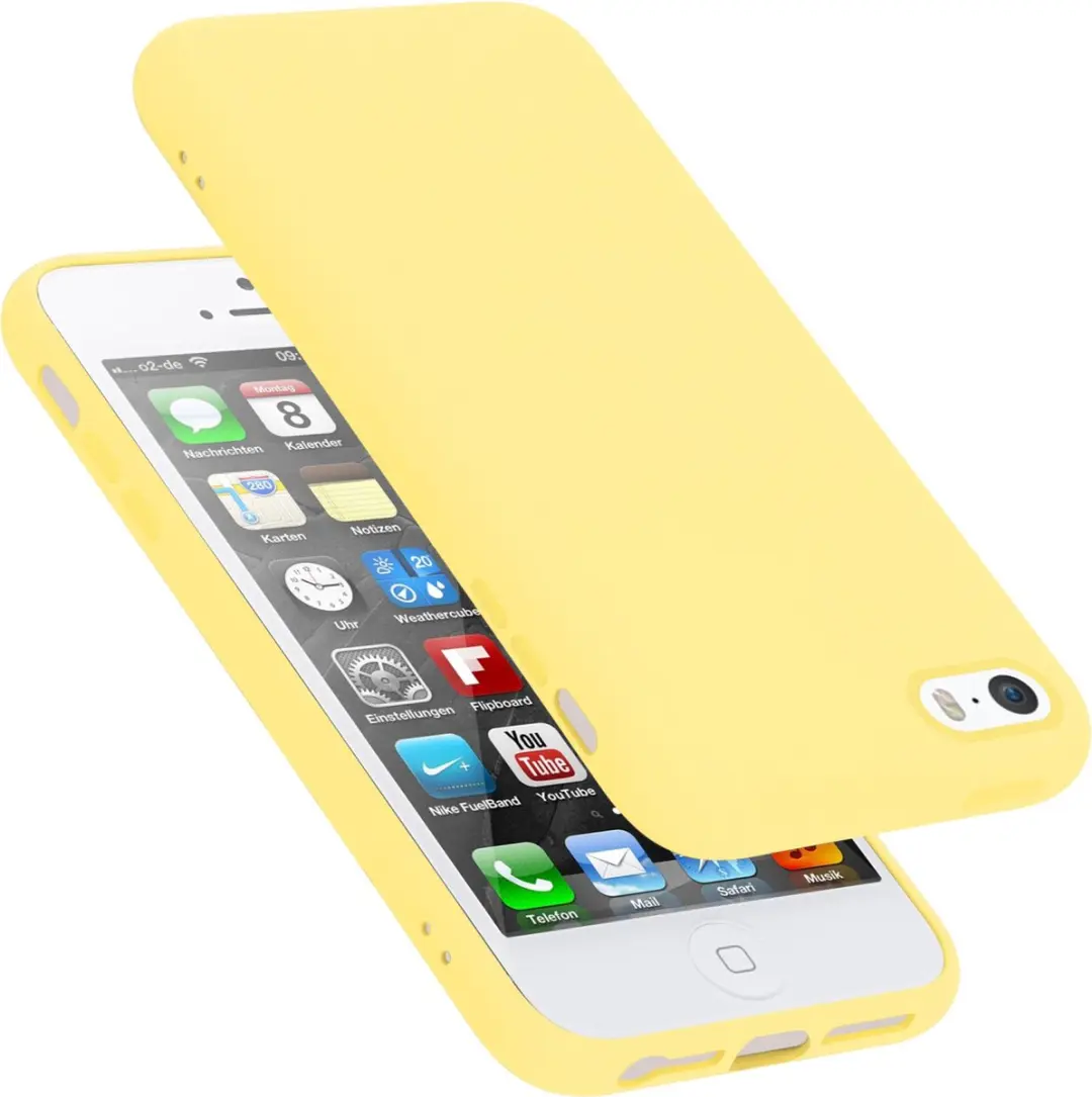 Cadorabo Hoesje geschikt voor Apple iPhone 5 / 5S / SE 2016 in LIQUID GEEL