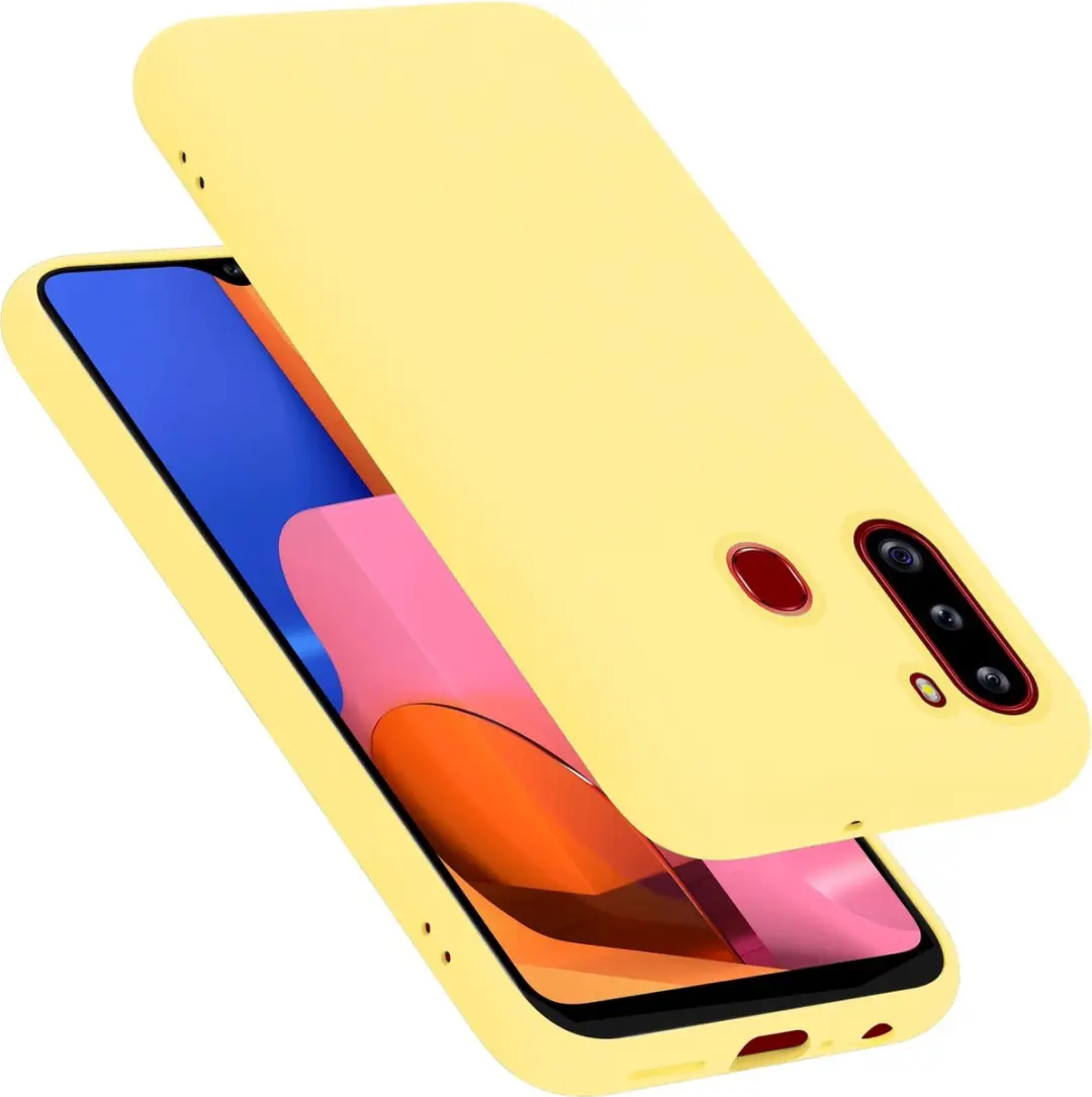 Cadorabo Hoesje geschikt voor Samsung Galaxy A21 in LIQUID GEEL