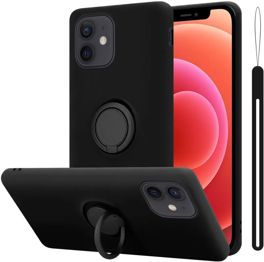 Cadorabo Hoesje geschikt voor Apple iPhone 12 MINI in LIQUID ZWART