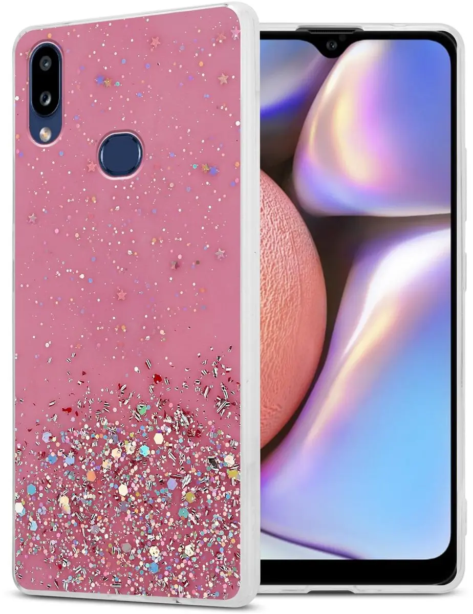 Cadorabo Hoesje geschikt voor Samsung Galaxy A10s / M01s in Roze met Glitter