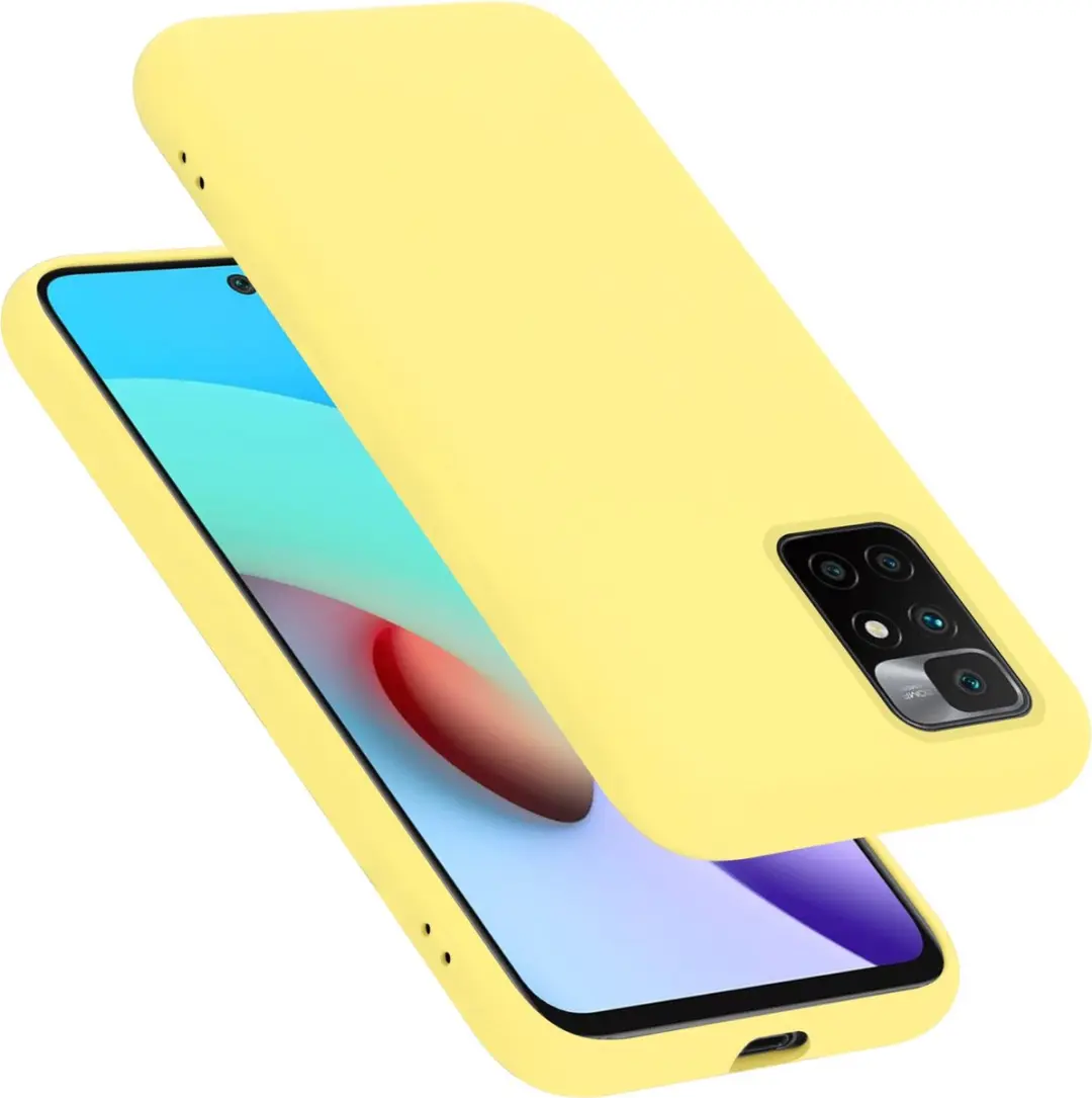 Cadorabo Hoesje geschikt voor Xiaomi RedMi 10 in LIQUID GEEL
