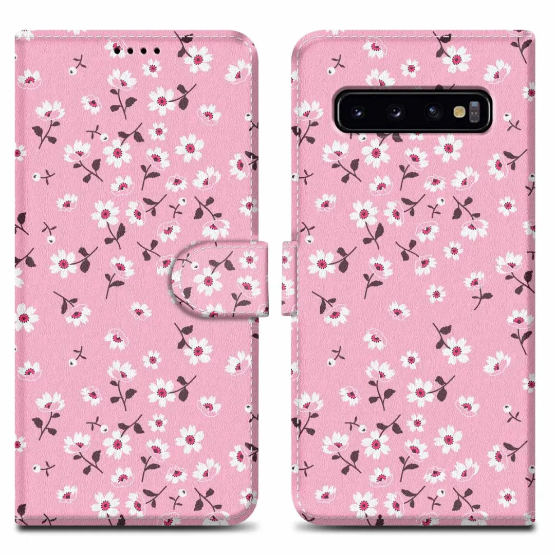 Cadorabo Hoesje geschikt voor Samsung Galaxy S10 PLUS - Design Bloemenregen No. 6 - Beschermhoes Case Cover met magnetische sluiting, standaardfunctie en kaartvakje