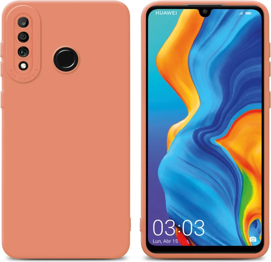 Cadorabo Hoesje geschikt voor Huawei P30 LITE in FLUID LICHT ORANJE