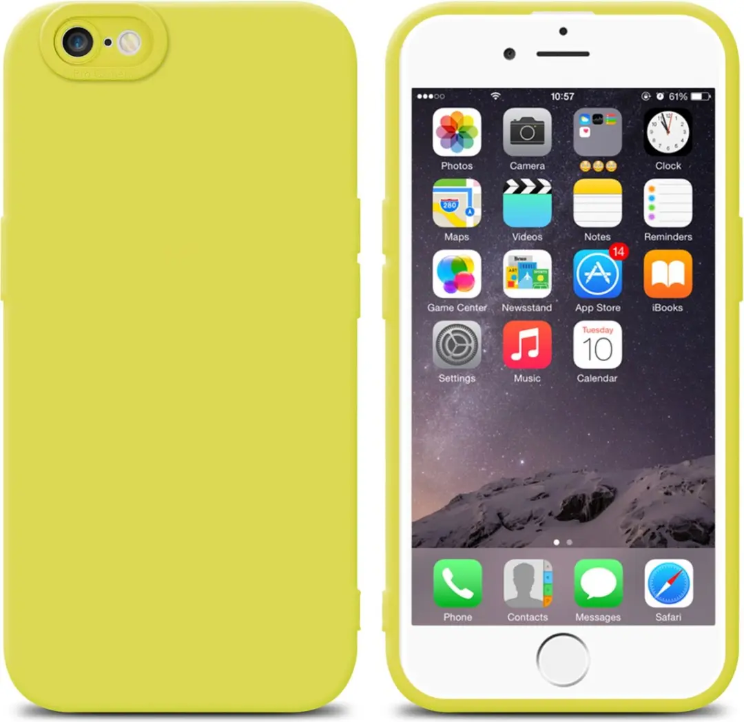 Cadorabo Hoesje geschikt voor Apple iPhone 6 / 6S in FLUID GEEL