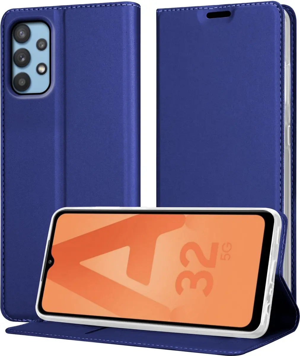 Cadorabo Hoesje geschikt voor Samsung Galaxy A32 5G in CLASSY DONKER BLAUW