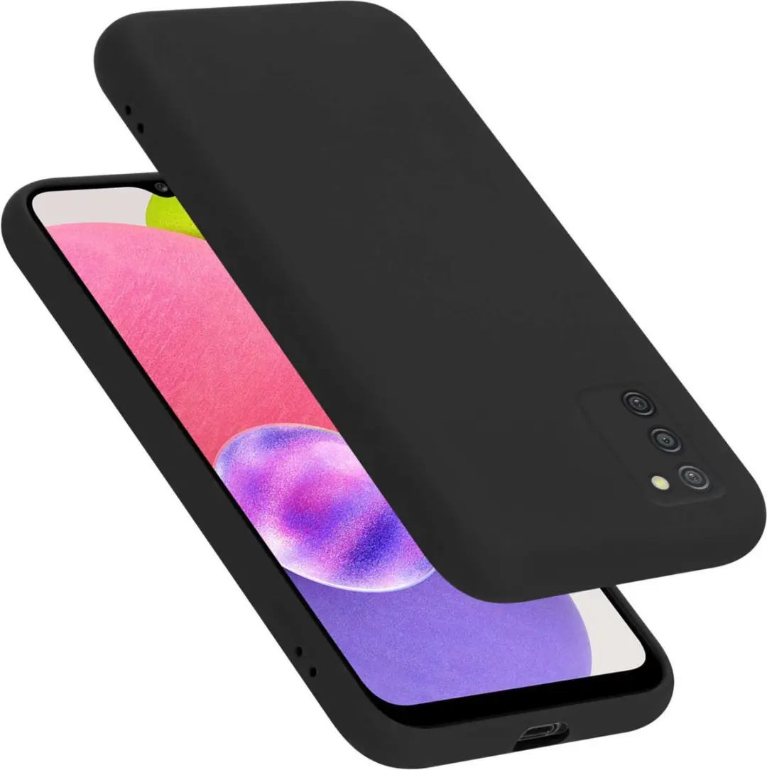Cadorabo Hoesje geschikt voor Samsung Galaxy A03s in LIQUID ZWART