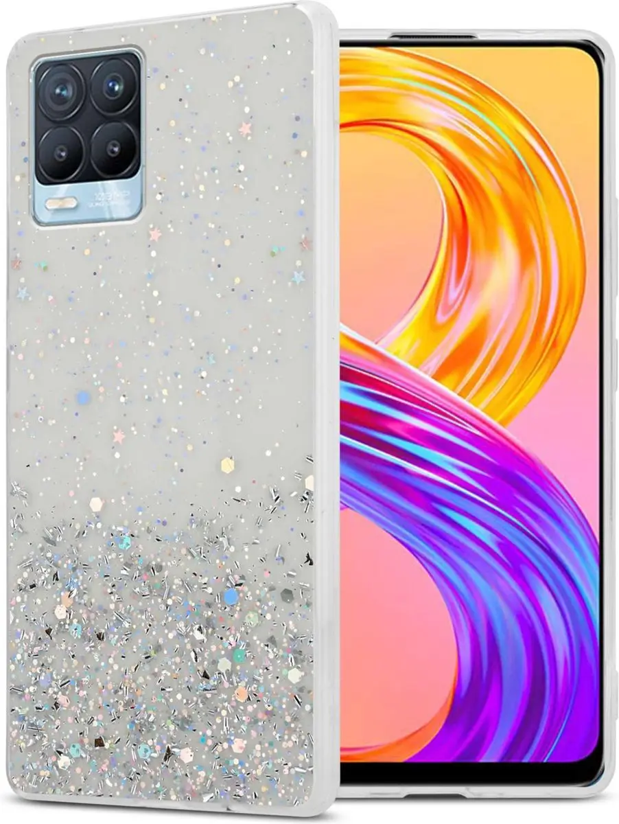 Cadorabo Hoesje geschikt voor Realme 8 4G / 8 PRO in Transparant met Glitter