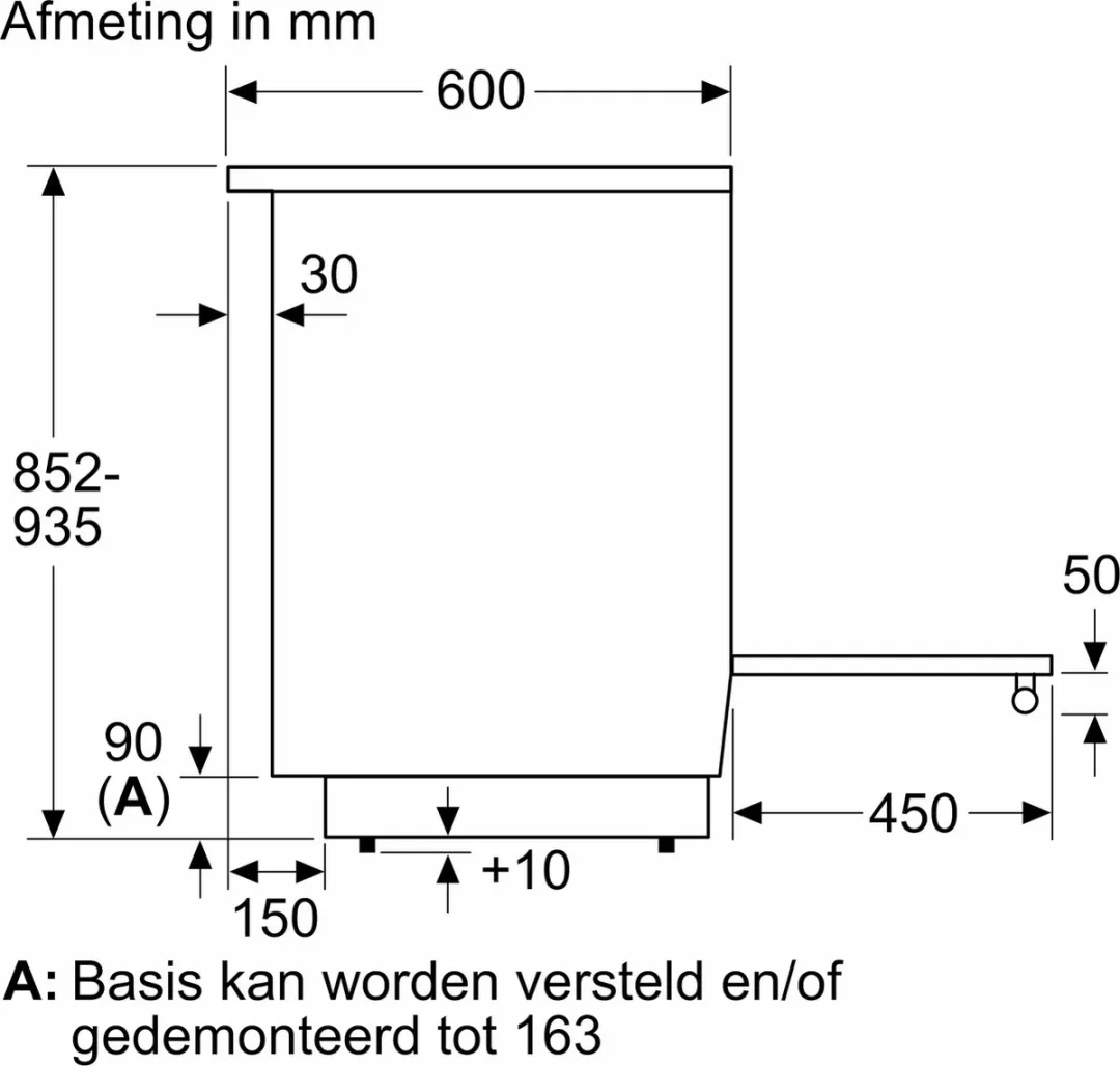 Bosch HKA004020U Vrijstaand Elektrisch Fornuis - Keramisch Wit - 4 Kookzones