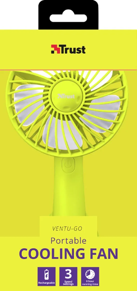 Trust Ventu-Go Ventilator - 3 Snelheden - Geel