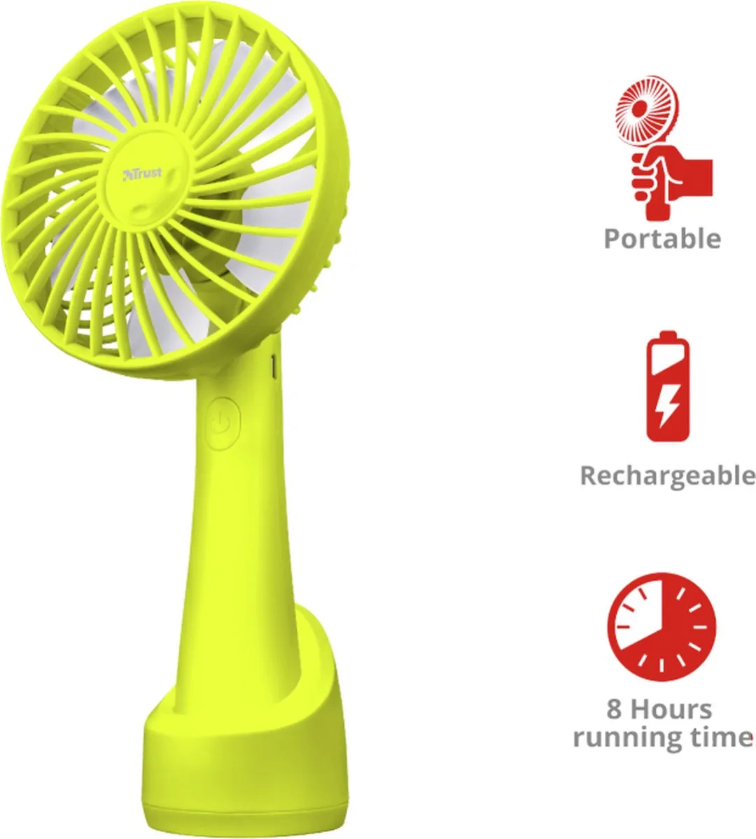 Trust Ventu-Go Ventilator - 3 Snelheden - Geel